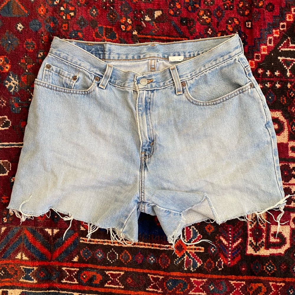 True vintage Levi shorts in light wash